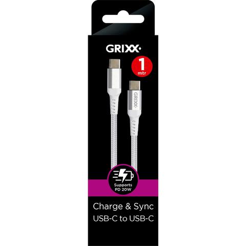 Grixx USB-C to USB-C 1M White