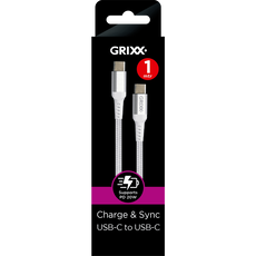 Grixx USB-C to USB-C 1M White