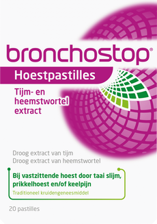 Bronchostop Hoestpastilles bij Vastzittende Hoest of Keelpijn 20 Stuks