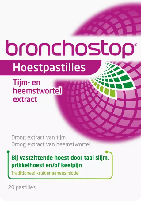 Bronchostop Vastzittende Hoest of Keelpijn Dragees 20 stuks