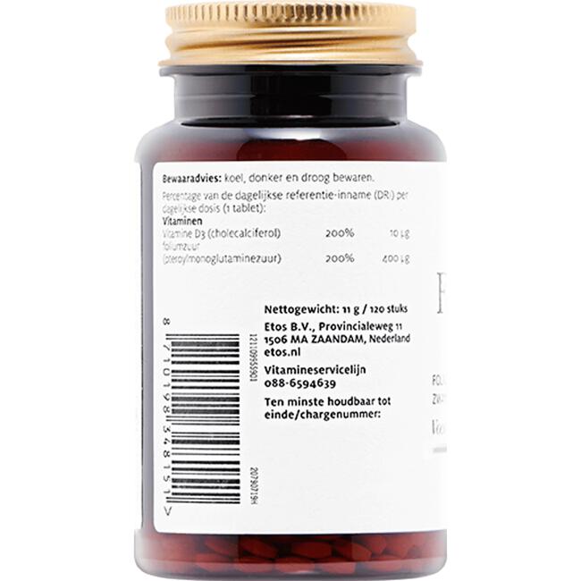 Proficiat Laan aantrekken Etos Foliumzuur & Vitamine D3 120 EA | Etos