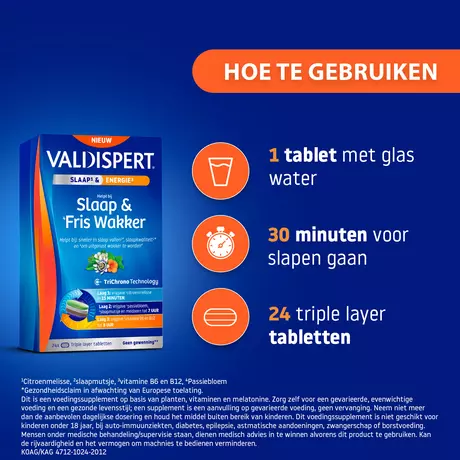 Valdispert Slaap & Fris Wakker Tabletten 24 stuks