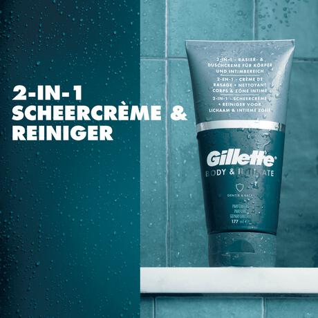 Gillette Intimate Razor 2UP en 2-In-1 Scheercrème + Reiniger Voor Intieme Zone