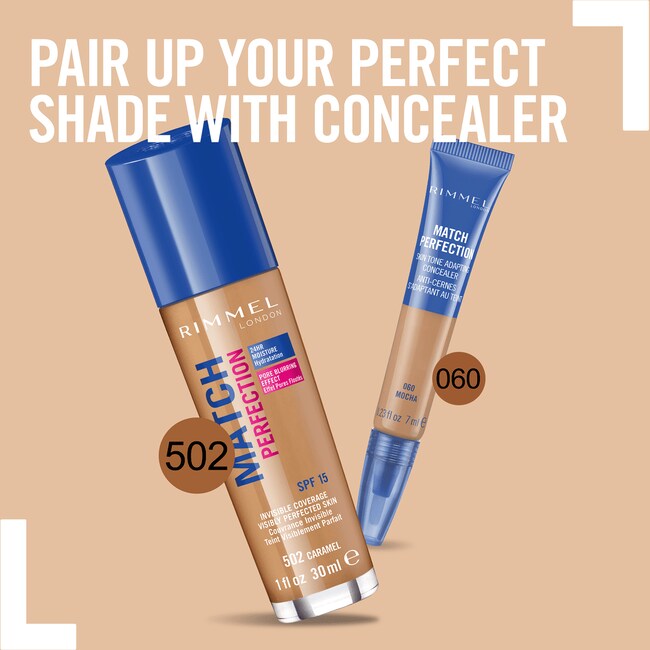 Rimmel London Match Perfection Foundation 502 Caramel 30
