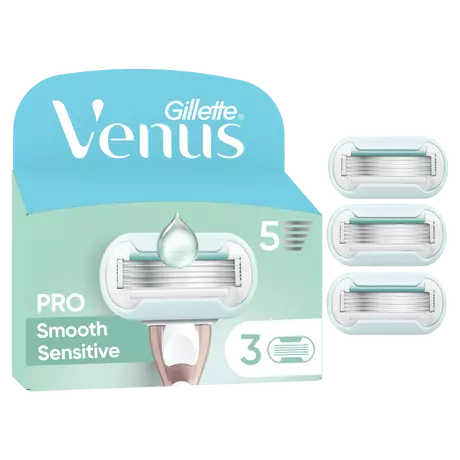 Gillette Venus Pro Deluxe Smooth Sensitive Navulmesjes 3 stuks