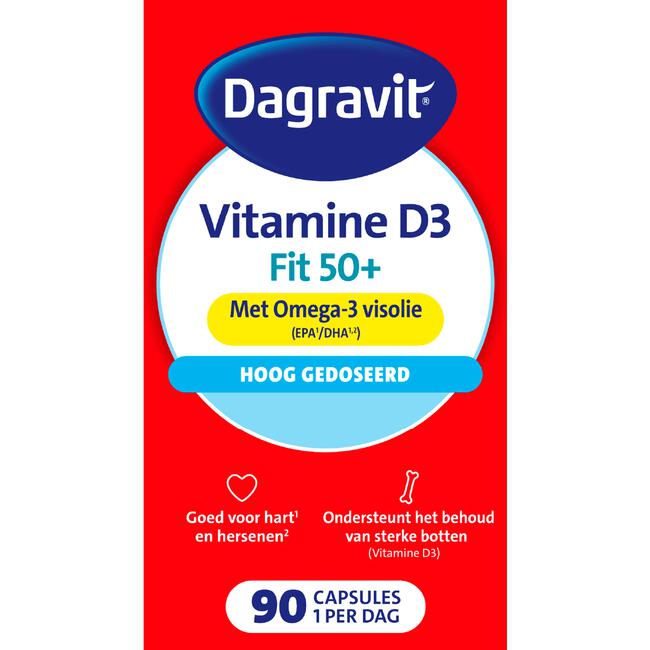 Dagravit Vitaal 50+ Vitamine D + Omega-3 Visolie 90 capsules