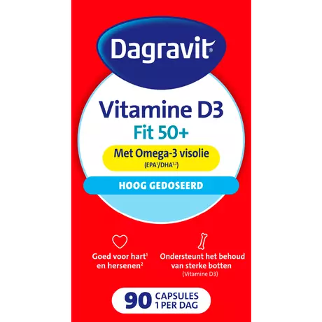 Dagravit Vitamine D3 Fit 50+ met Omega 3 en Visolie Capsules 90 stuks