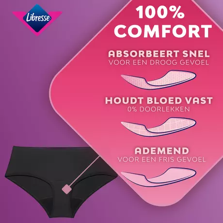 Libresse Intimawear Hipster Menstruatieondergoed Zwart Medium 1 stuk&nbsp;