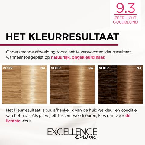 L'Oréal Paris Excellence Crème Verzorgende Crèmekleuring 9.3 Zeer Licht Goud Blond