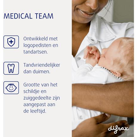 Difrax Fopspeen Natural 6 Maanden Donkergrijs BPA-vrij