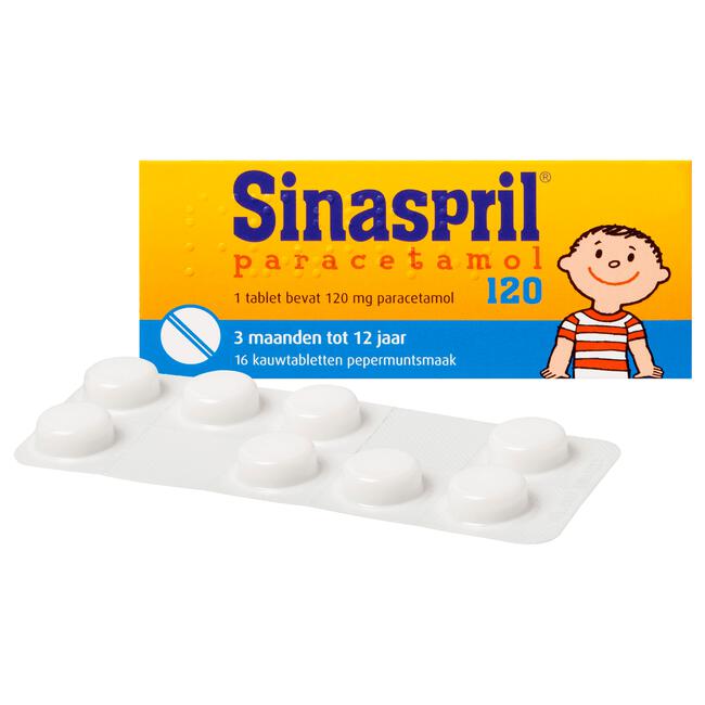 Sinaspril Paracetamol 120 mg 16 kauwtabletten