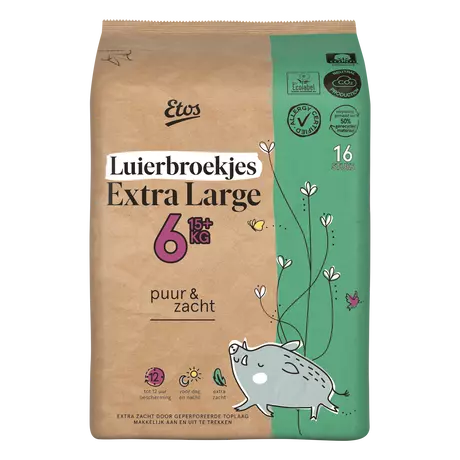 Etos Puur & Zacht Luierbroekjes Extra Large Maat 6 15+ kg 16 stuks