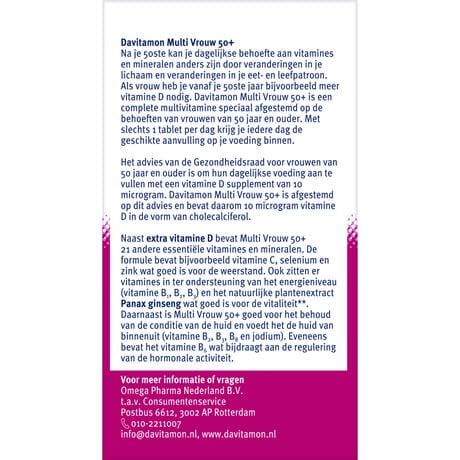 Davitamon Multi Vrouw 50+ 60 stuks