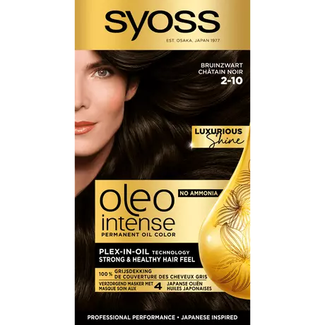 Syoss Oleo Intense Permanente Haarkleuring 2-10 Bruinzwart/Châtain Noir 115 ML