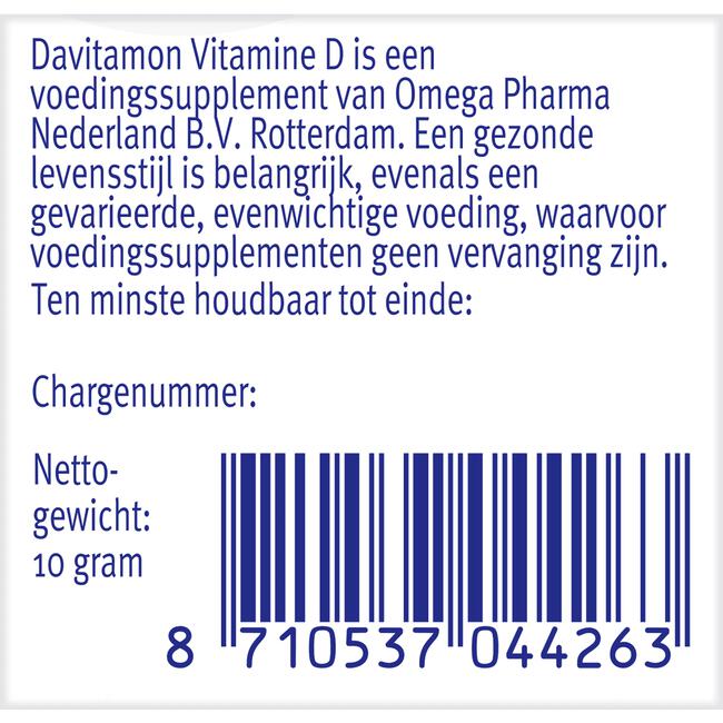 Davitamon Vitamine D Vegan 1 per Dag 30 Stuks