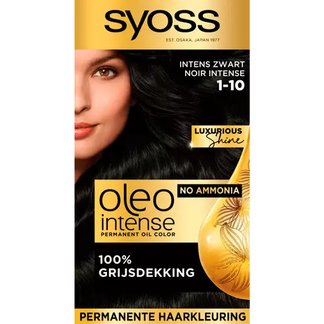 Syoss Oleo Intense  Permanente Haarkleuring 1-10 Intens Zwart/Noir Intense