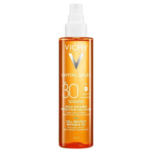 Vichy Capital Soleil Cell Protect Onzichtbare Zonnebrand Olie SPF30 200 ML