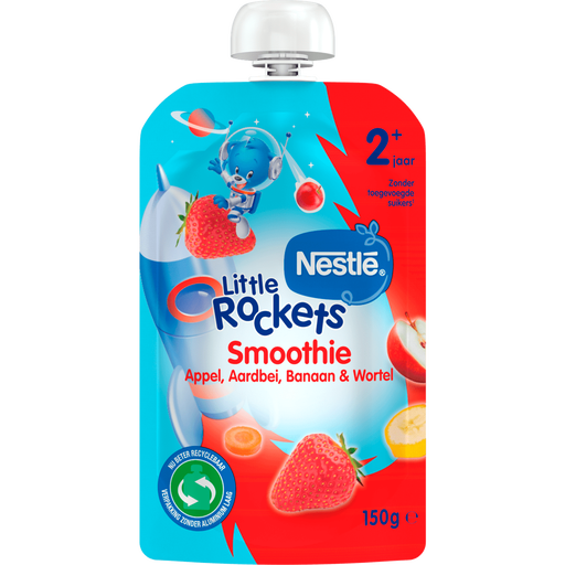 Nestlé Little Rockets Smoothie Aardbei Appel Banaan Wortel  2+ Jaar 150 gram