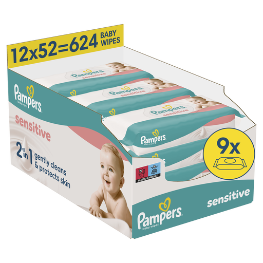 Pampers Sensitive Billendoekjes 9x80 stuks