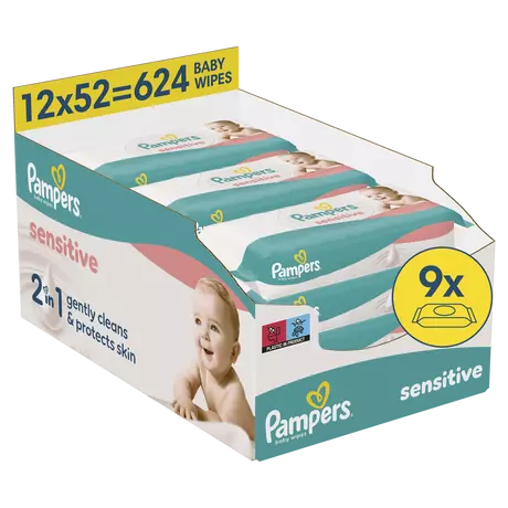 Pampers Sensitive Billendoekjes 9x80 stuks