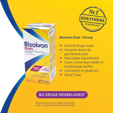Bisolvon Dual Siroop Bij Droge Hoest En Keelirritatie 100 ML