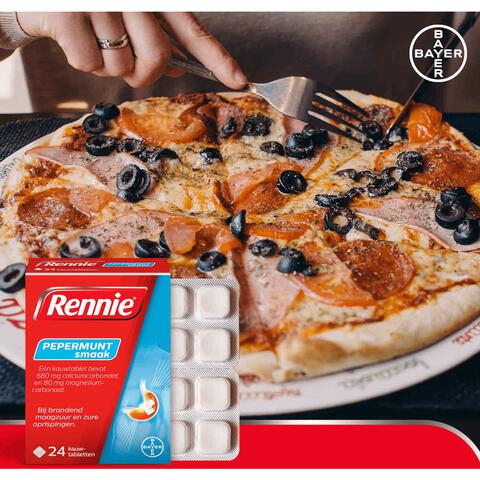 Rennie Pepermunt Kauwtabletten Bij Brandend Maagzuur 24 stuks