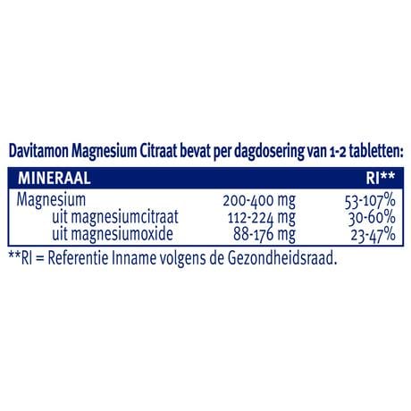 Davitamon Magnesium Citraat Tabletten 50+10 stuks