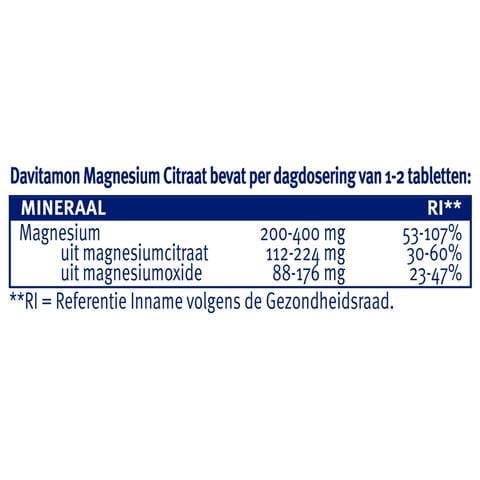 Davitamon Magnesium Citraat Tabletten 50+10 stuks