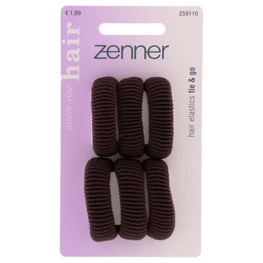 Zenner Haarelastieken bruin 6x