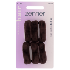 Zenner Haarelastieken bruin 6x