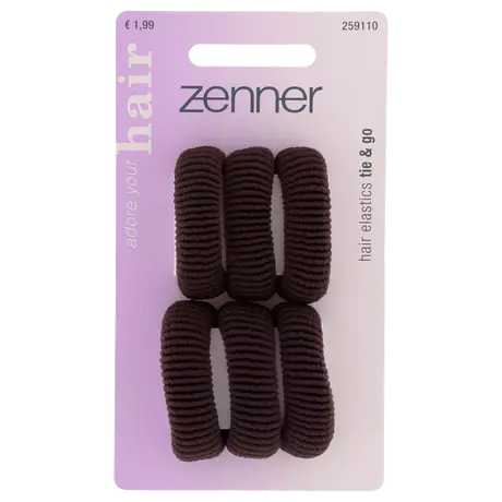 Zenner Haarelastieken bruin 6x
