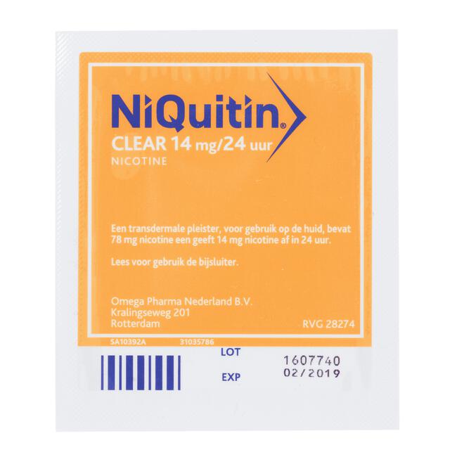 NiQuitin Clear Pleisters 14 mg Stoppen met roken