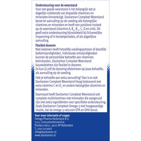 Davitamon Compleet Weerstand Met Vitamine C&D Multivitamine Bosvruchten 60 kauwtabl