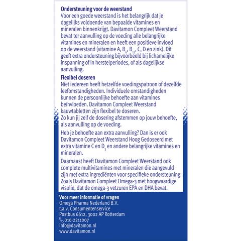 Davitamon Compleet Weerstand Met Vitamine C&D Multivitamine Bosvruchten 60 kauwtabl