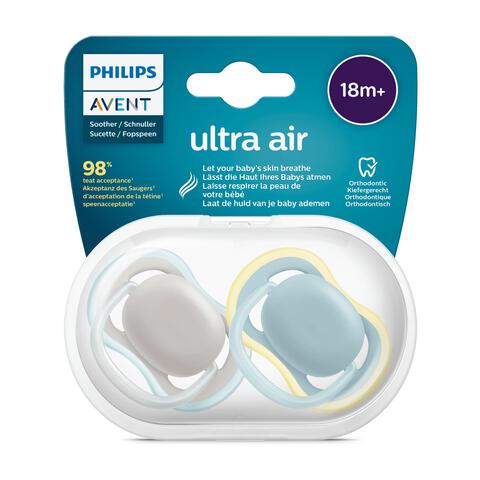 Philips Avent Ultra Air – Ademend en lichtgewicht fopspeen (18mnd+) – 2 stuks - SCF349/50