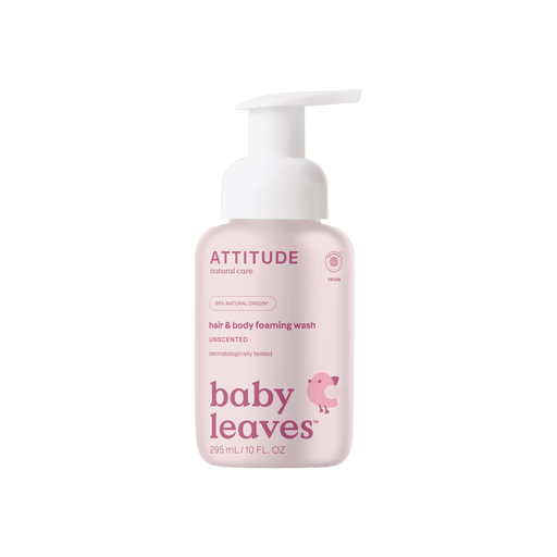 ATTITUDE Baby Leaves 2-in-1 Unscented Haar & Body Foaming Zeep 295 ML