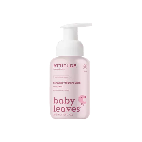 ATTITUDE Baby Leaves 2-in-1 Unscented Haar & Body Foaming Zeep 295 ML