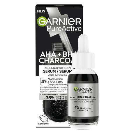 Garnier PureActive AHA + BHA Charcoal Anti-Onzuiverheden Serum 30 ML