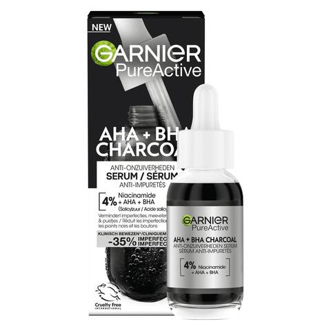 Garnier PureActive AHA + BHA Charcoal Anti-Onzuiverheden Serum 30 ML