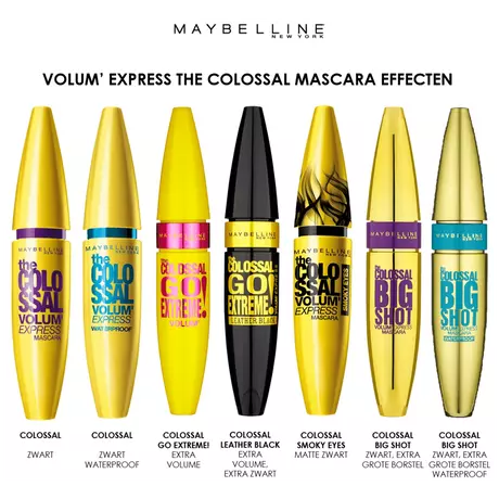 Maybelline New York Volum'Express Colossal Waterproof Mascara Glam Zwart