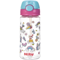Nûby Beker Met Zacht Rietje en Drukknop Uit Tritan 3+ Jaar Roze 540 ML
