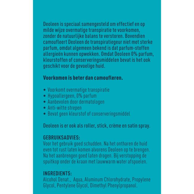 Deoleen Regular Anti-Transpirant Deodorant Pompspray 75 ML