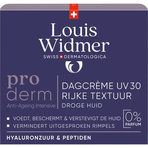Louis Widmer Proderm Dagcrème Rijke Textuur SPF30 Zonder Parfum 50 ML
