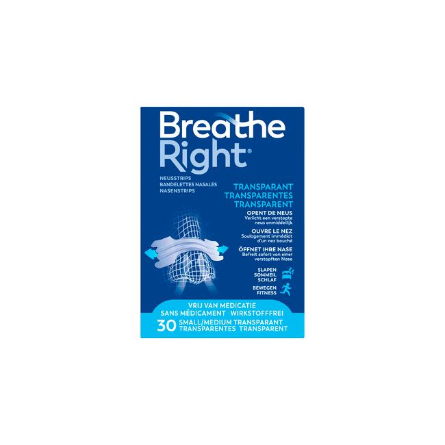 Breathe Right Neusstrips Small/Medium 30 stuks