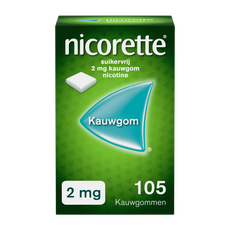 Nicorette Suikervrij Kauwgom 2 Mg 105 Stuks