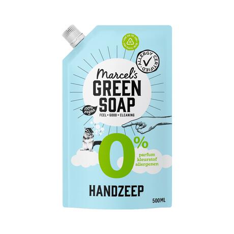Marcel's Green Soap Handzeep 0% Parfumvrij Navulling 500 ML