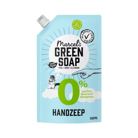 Marcel's Green Soap 0% Parfumvrij Handzeep Navulzak 500 ML