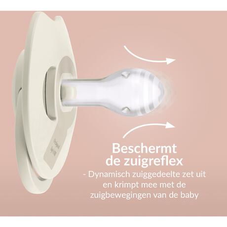 Difrax LOVI Prime Fopspeen 6-18 Maanden Nude/Blush BPA-vrij