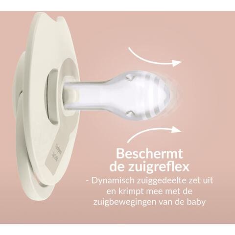 Difrax LOVI Prime Fopspeen 6-18 Maanden Nude/Blush BPA-vrij