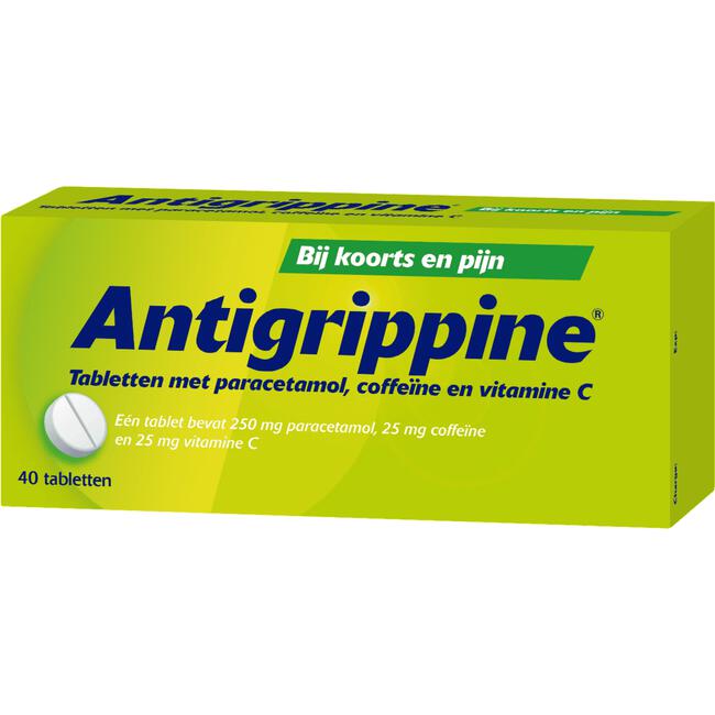 Antigrippine Tabletten met Paracetamol, Coffeïne, Vitamine C